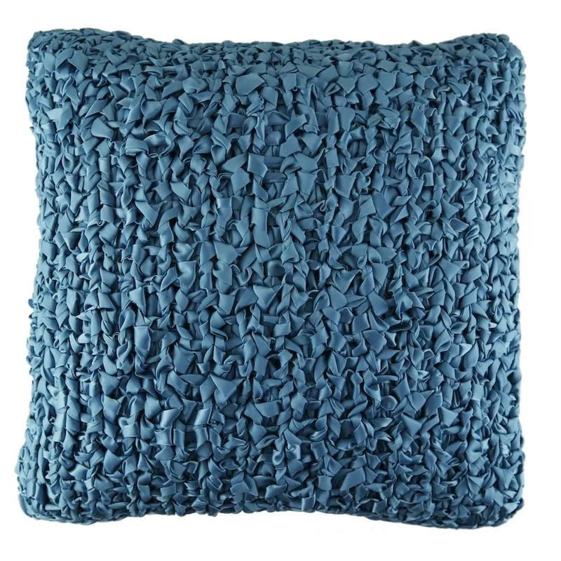 Azure Ribbon Knit Pillows by Ann Gish