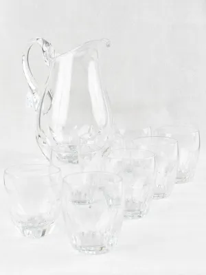 Baccarat pitcher with 8 glasses