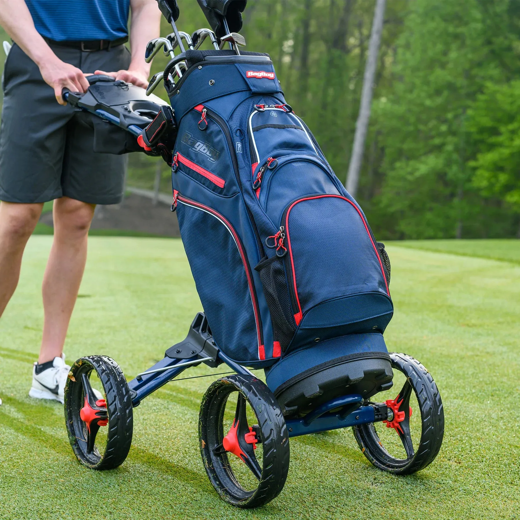 BagBoy Quad XL Golf Push Cart Silver/Black