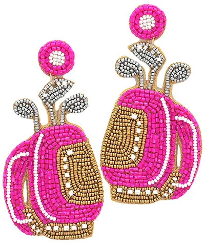 Beaded Golf Bag Earrings