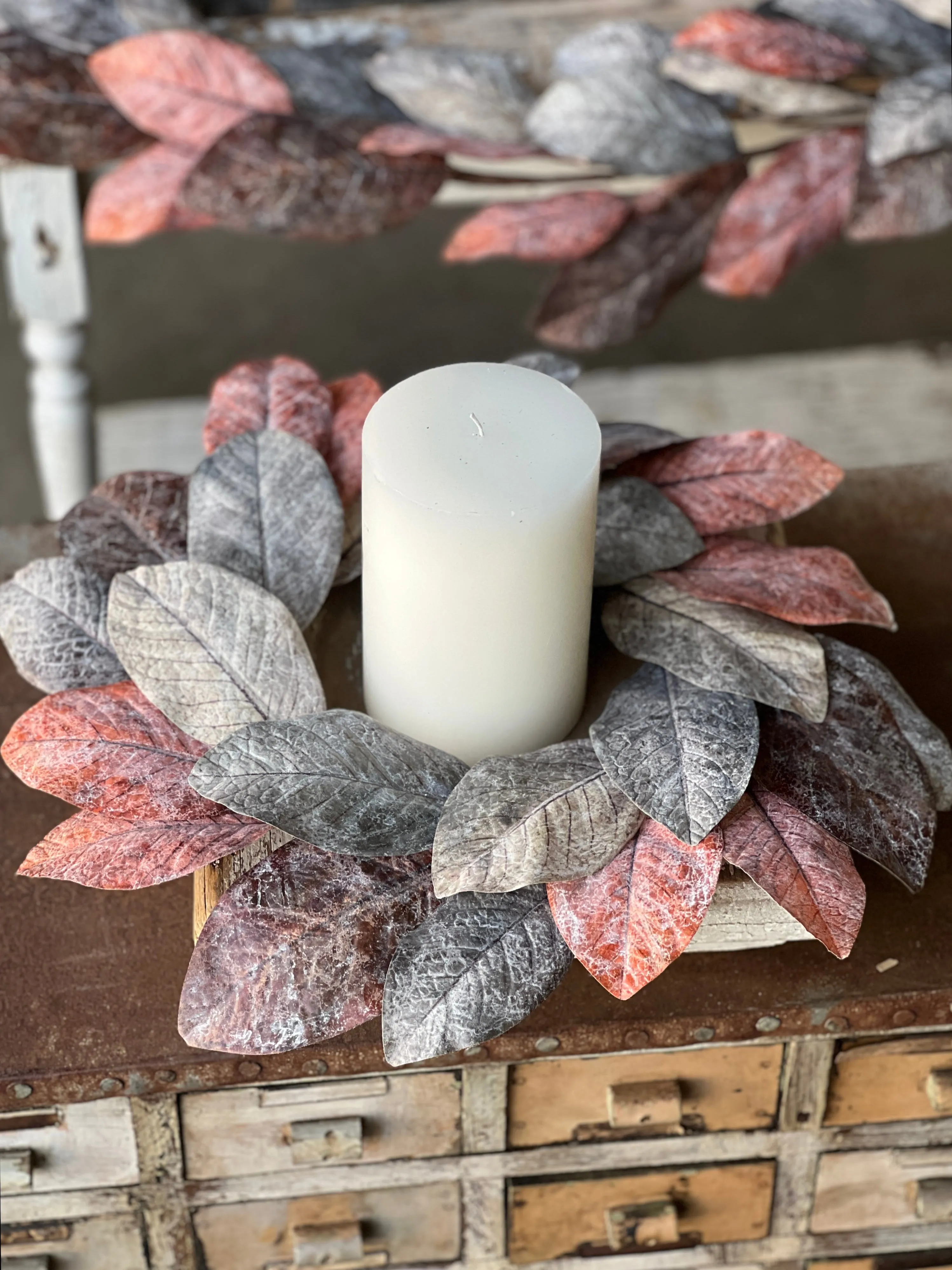 Bespoke Magnolia Candle Ring | 15" | CLEAN UP SPECIAL!  $2.95 - Last 72pcs!