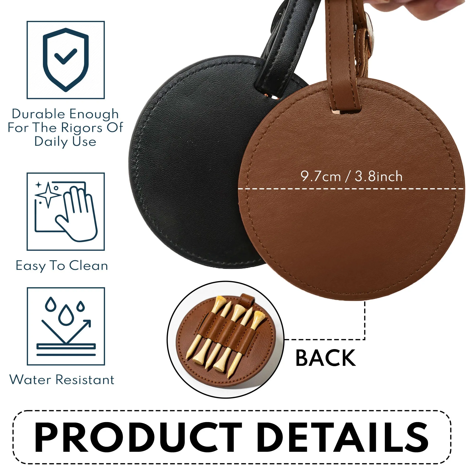 Best Dad By Par - Personalized Leather Golf Bag Tag