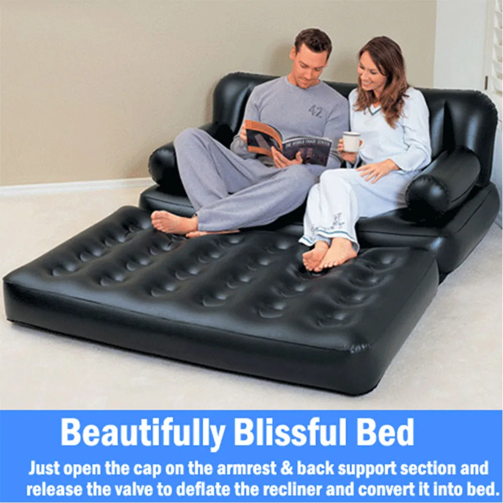 Bestway Inflatable 5 in 1 Multi-functional Couch - black