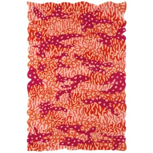 Big Cat Camo Hand Tufted Rug - Orange