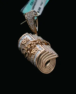 Bills Pendant 14K Yellow Gold With Diamond 1ct / 11.1gr