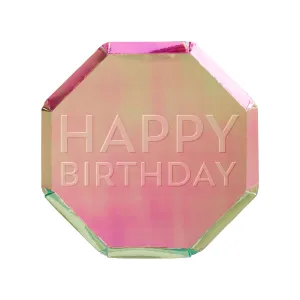 Birthday Oil Slick Side Plates (x 8)
