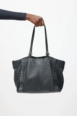 Black & Silver Leather Stud Bag