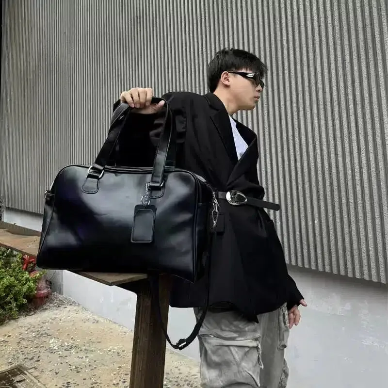 Black Leather Travel Bag
