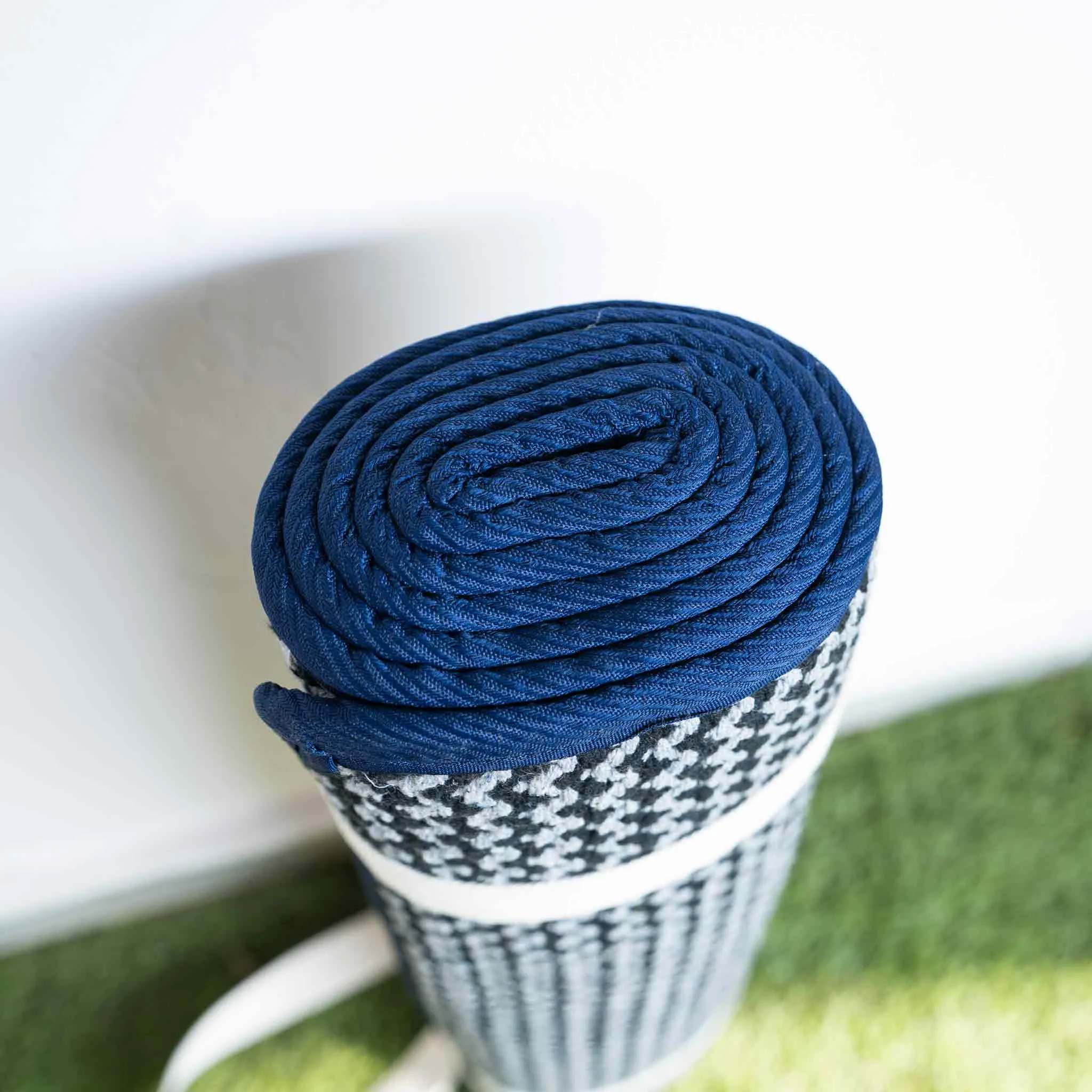 Blue Cotton Yoga Mat Set | Hypoallergenic | Washable | Rubberised Back