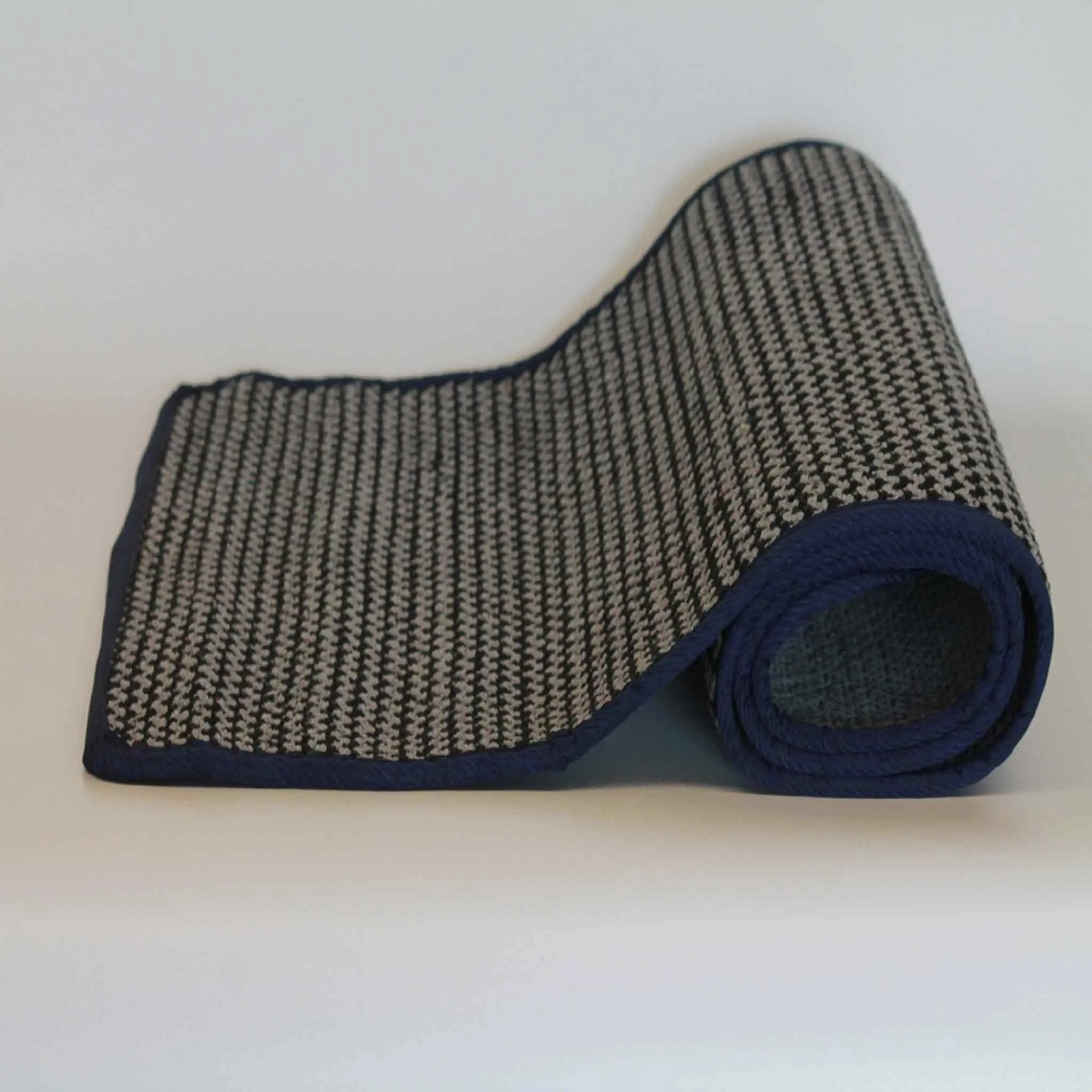 Blue Cotton Yoga Mat Set | Hypoallergenic | Washable | Rubberised Back