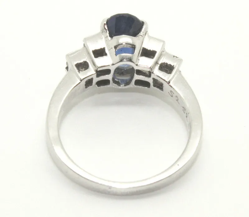 Blue Sapphire & Diamond Channel Ring Ad No. 0479