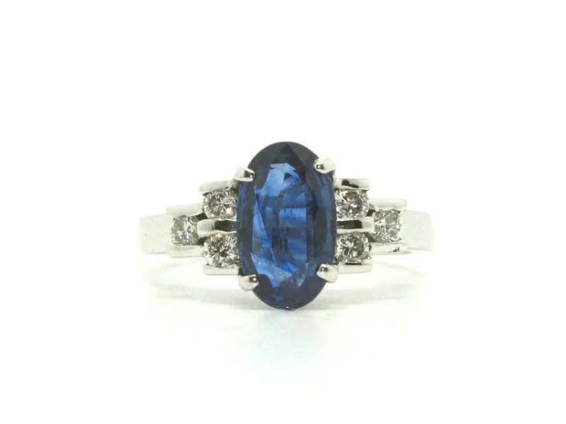 Blue Sapphire & Diamond Channel Ring Ad No. 0479