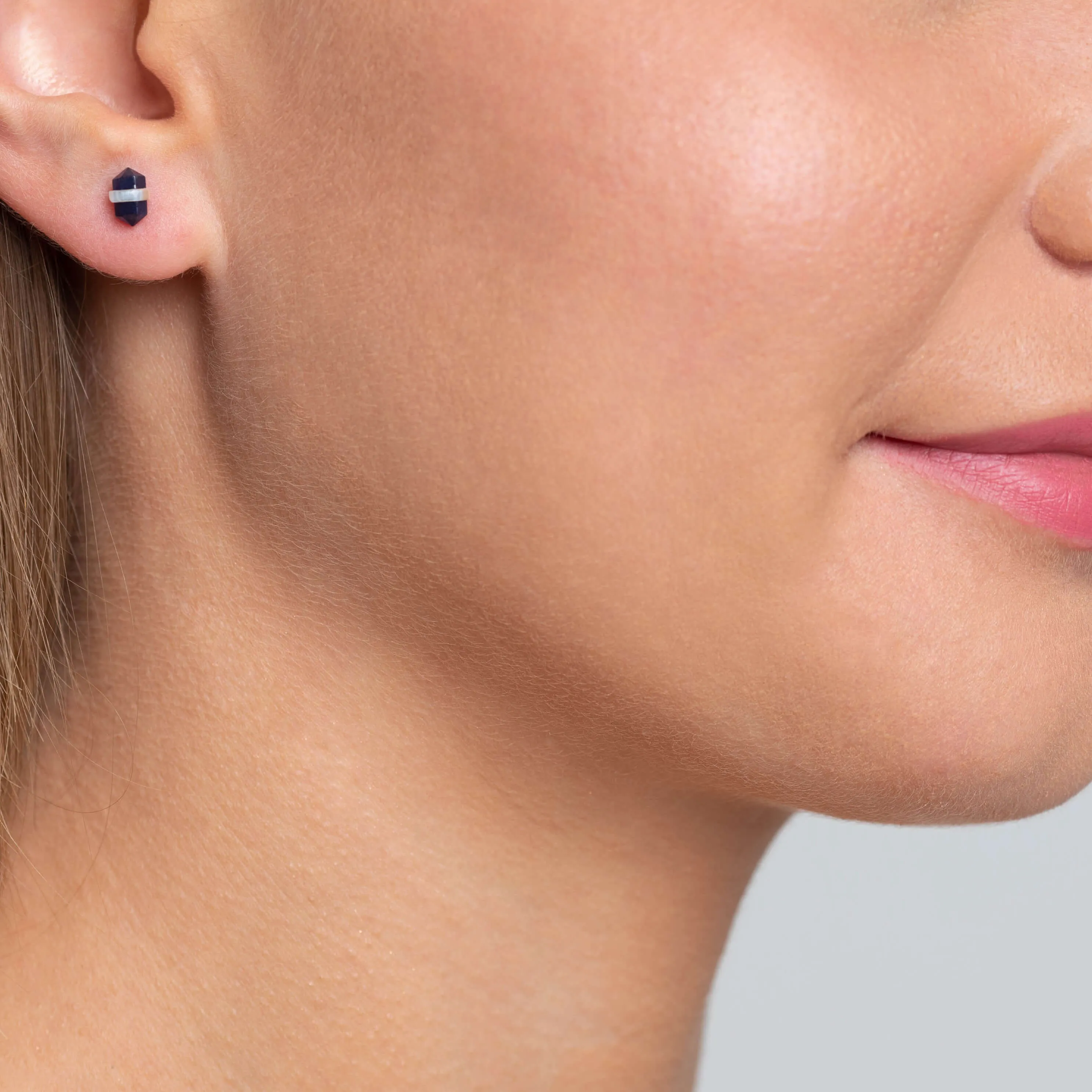 Blue Sapphire with Silver Wrap Earrings