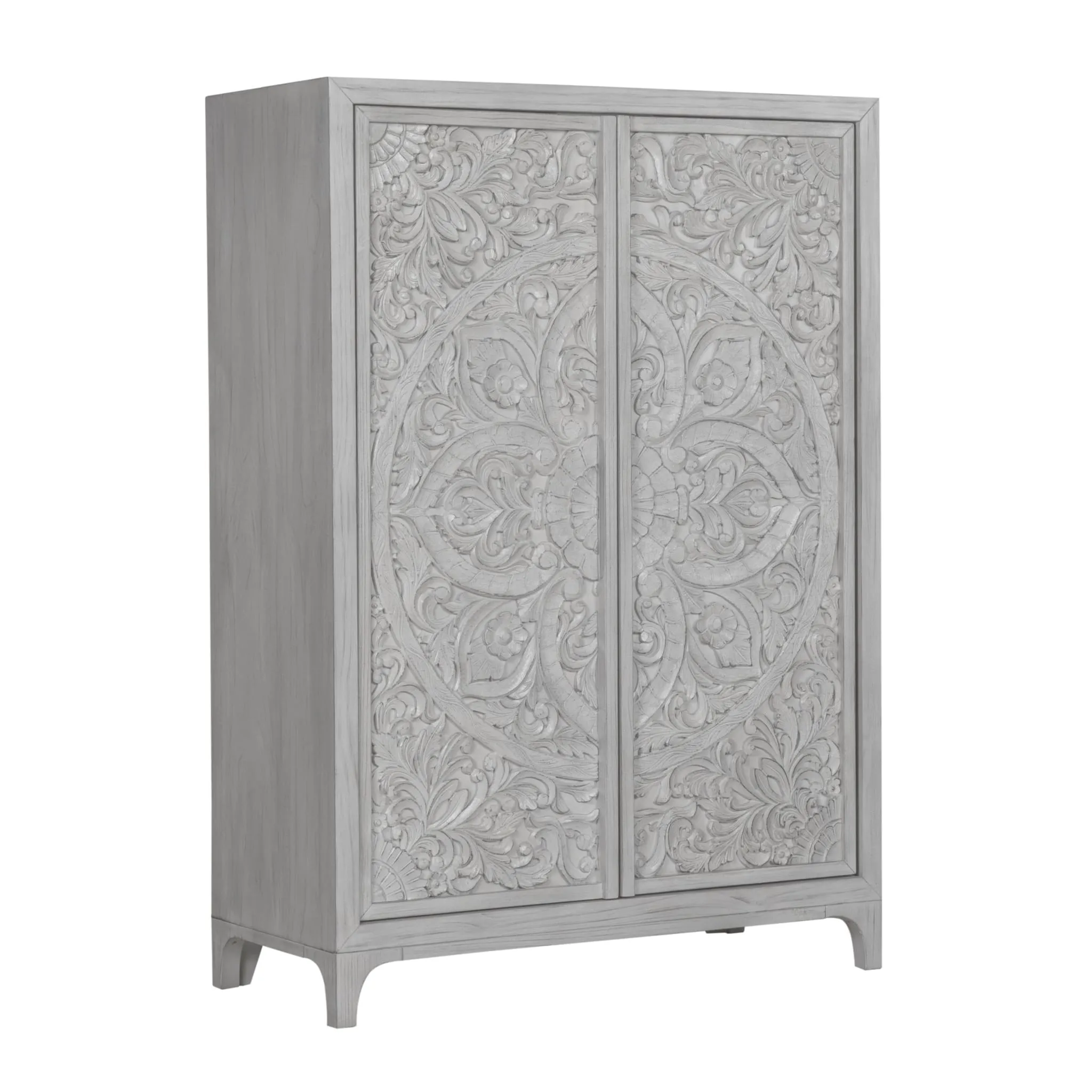 Boho Chic Wardrobe Chest in Washed White (2024)