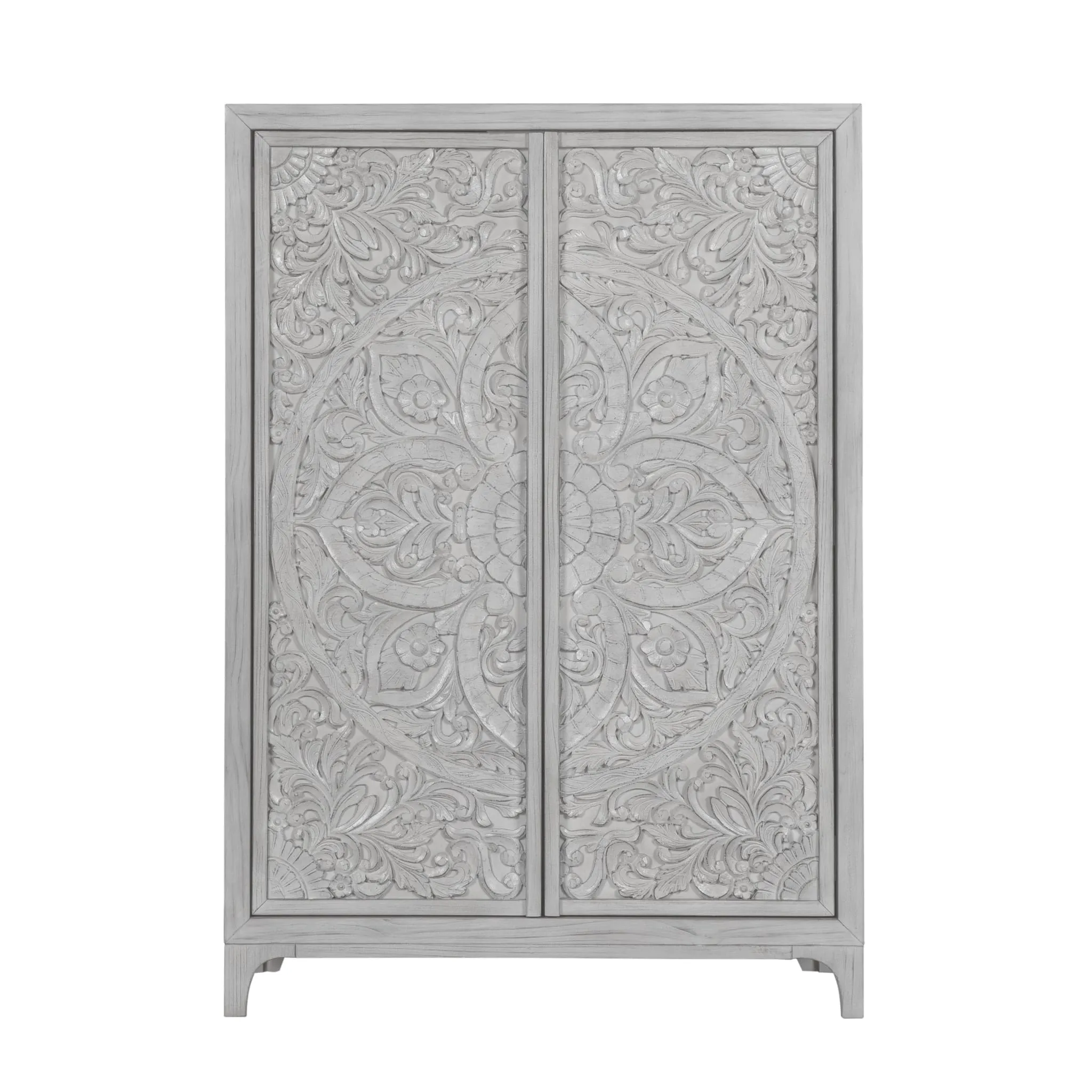 Boho Chic Wardrobe Chest in Washed White (2024)