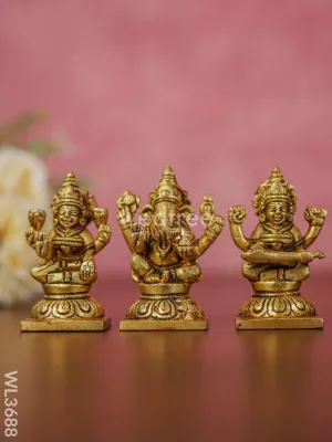 Brass Lakshmi Ganesha Saraswathi - Set of 3 - WL3688