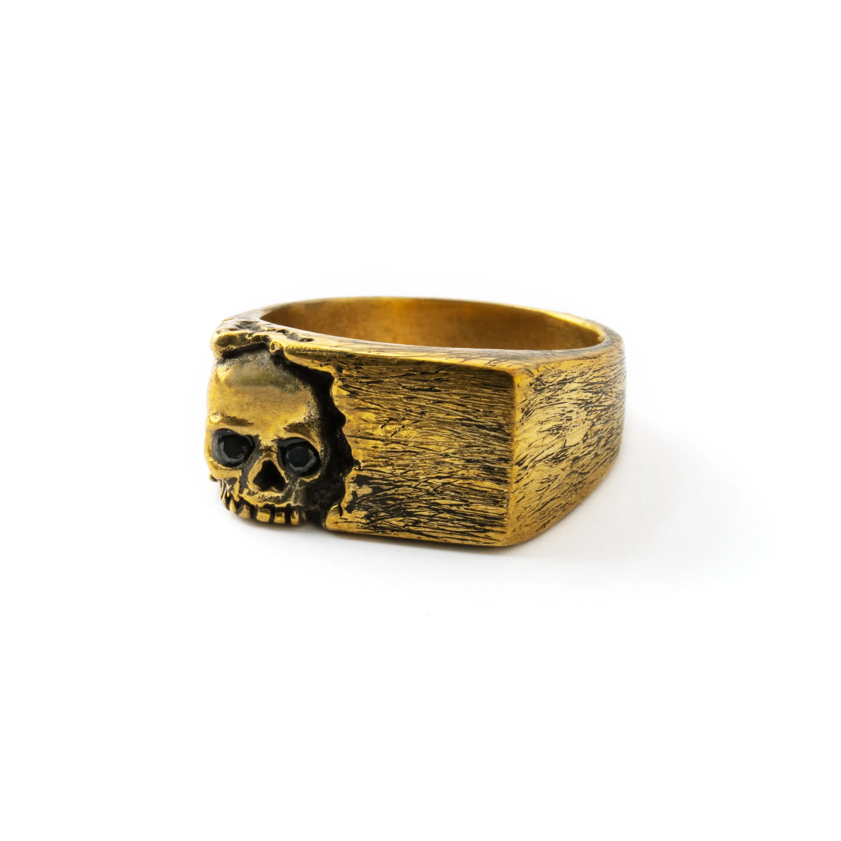 Break Free Skull Ring with Black Spinel
