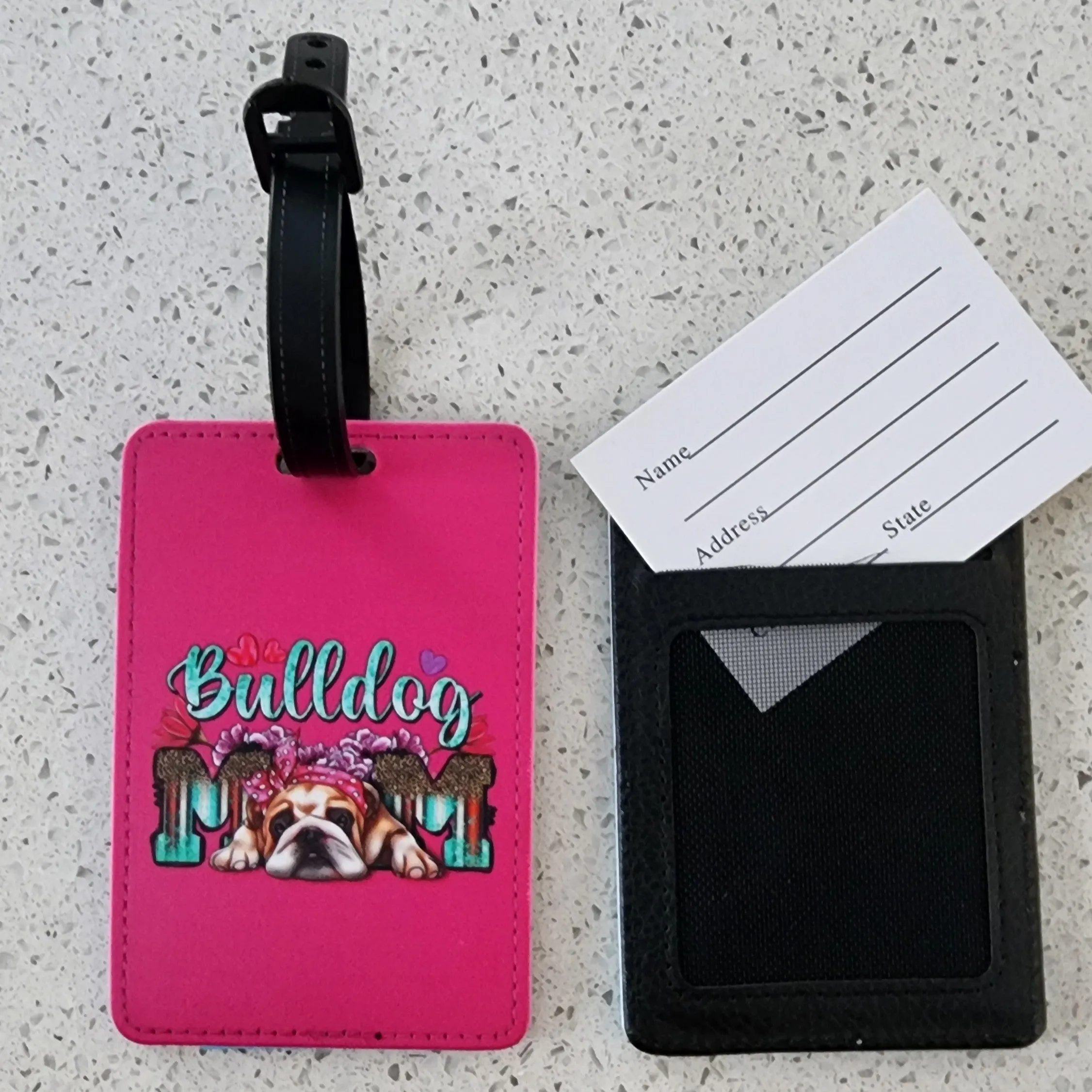 Bulldog "Bulldog Mom" Luggage Tag
