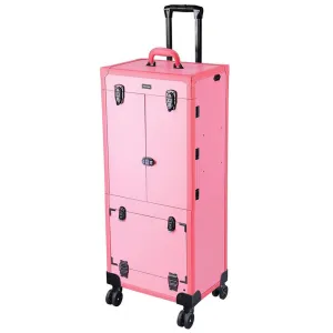 Byootique MassLux Pink Rolling Hair Stylist Makeup Case Salon Trolley