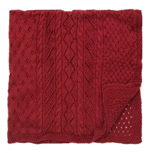 Caron Knit Lace Panel Throw
