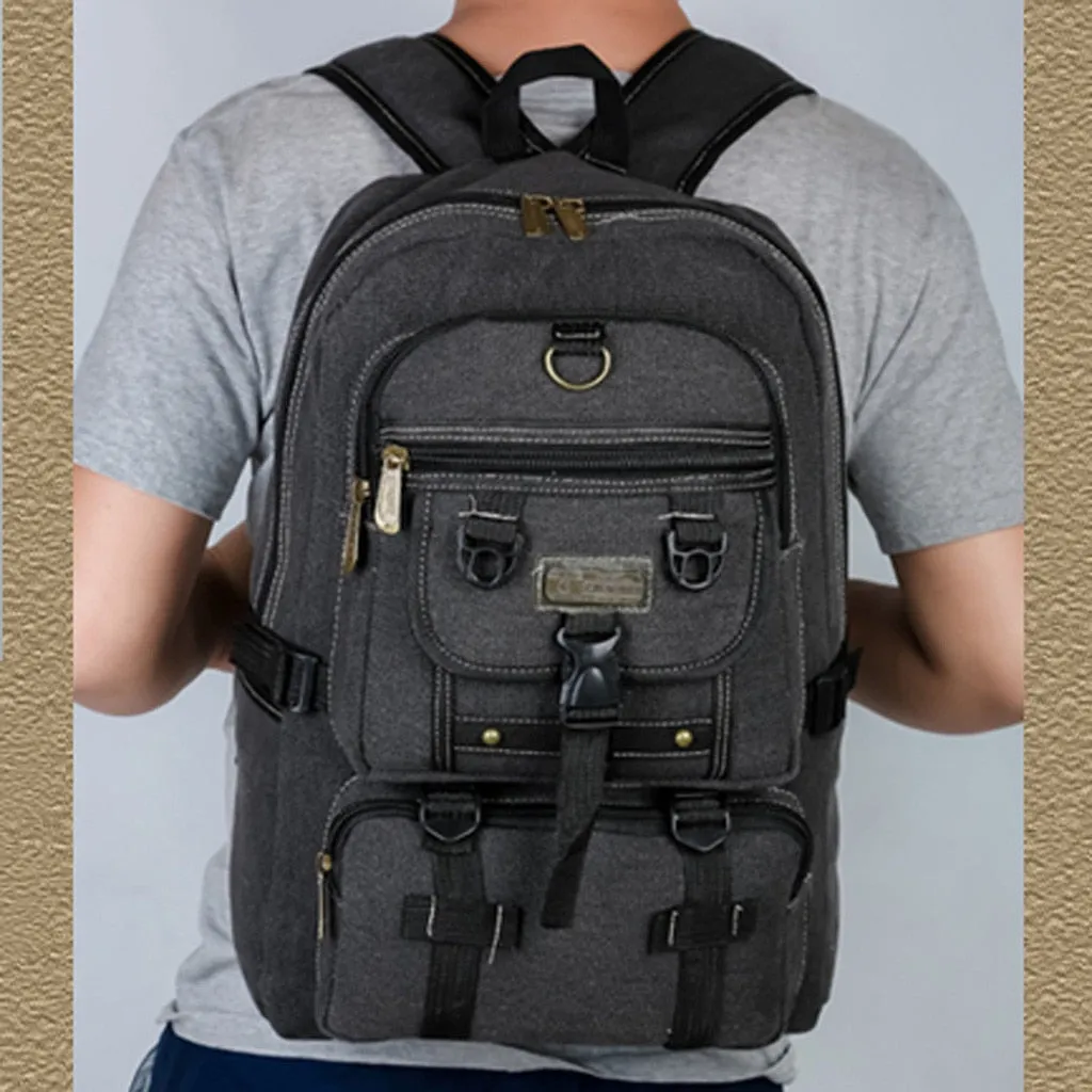 Casual Solid Canvas Outdoor Zipper Travel Bag