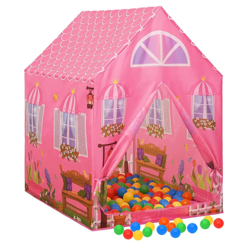 Children Play Tent with 250 Balls Pink 69x94x104 cm