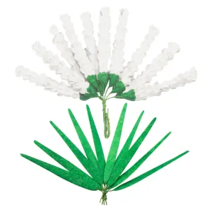 Couture Creations - Lavender Love Paper Flowers - White Paper Lavender Stems   Long Grass (20pc)