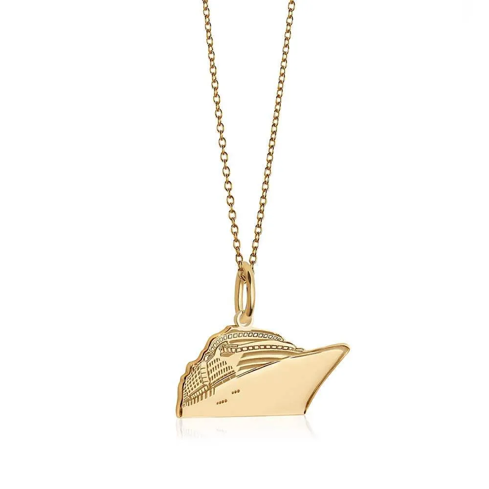 Cruise Ship Charm Solid Gold