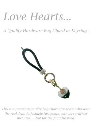 D0012 Diamante Heart Bag Charm or Keyring