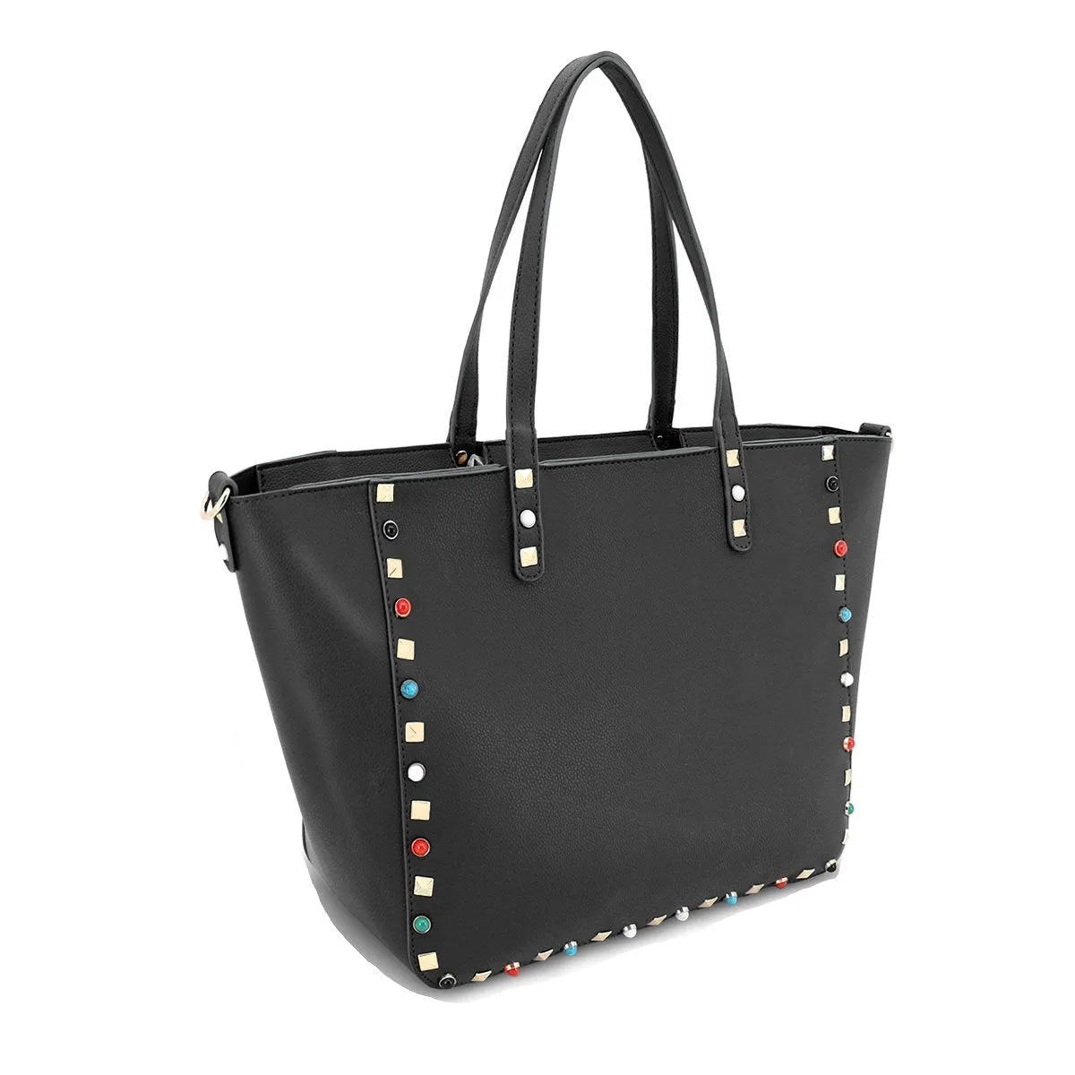 Daytime Diva Black Studded Winged Shoulder Bag