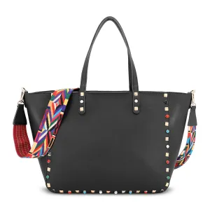 Daytime Diva Black Studded Winged Shoulder Bag
