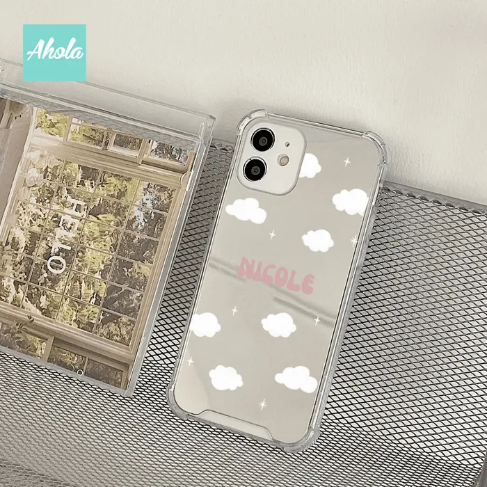 【Dreamy Sky】Protective Mirror Phone Case 全包邊雲朵鏡面名字電話殼