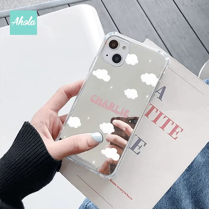 【Dreamy Sky】Protective Mirror Phone Case 全包邊雲朵鏡面名字電話殼