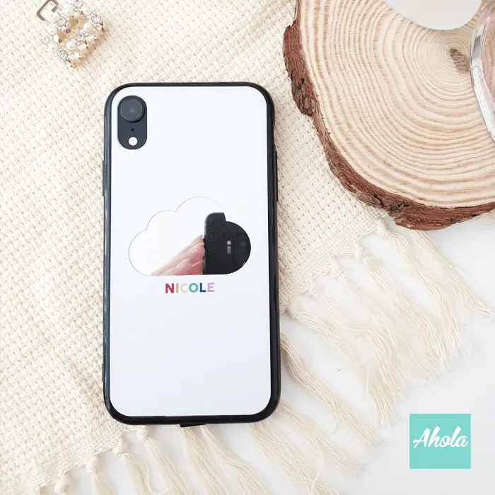 【Dreamy】Reflective Cloud Print Mirror Phone Case 全包邊雲朵鏡面名字電話殼