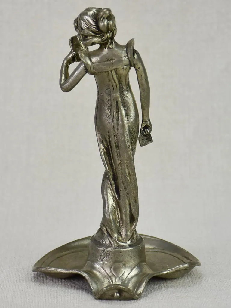 Early twentieth-century WMF brass videpoch - lady 7½"