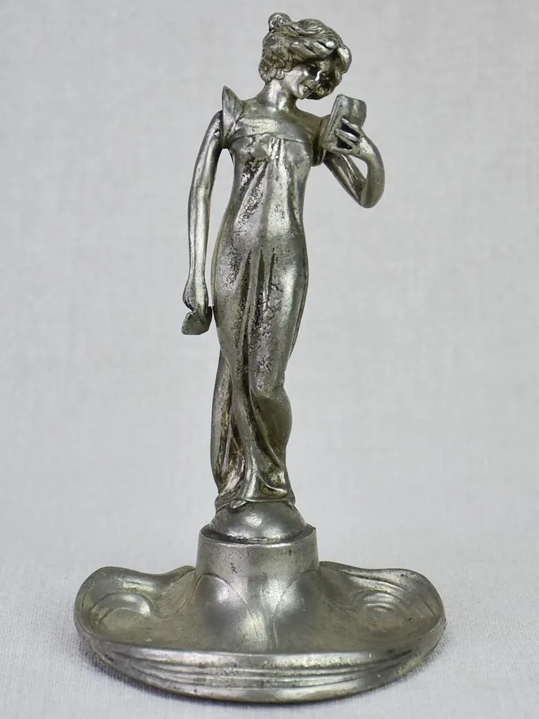 Early twentieth-century WMF brass videpoch - lady 7½"