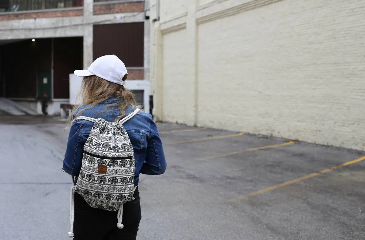 Elephants - Canvas Drawstring Backpack