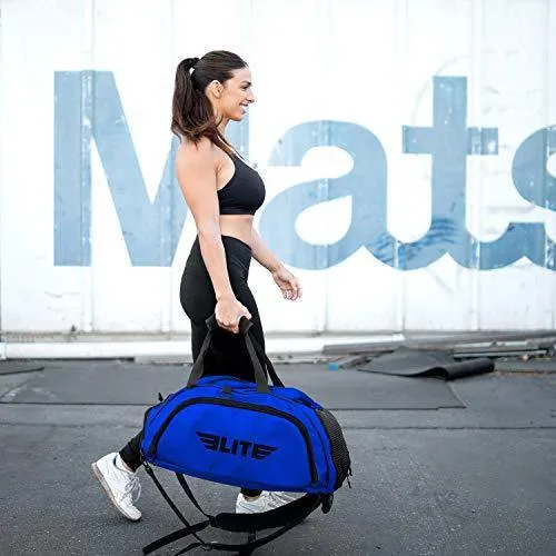 Elite Sports Boxing Gym Duffle Bag for MMA, BJJ, Jiu Jitsu Gear, Duffel Athletic Gym Backpack with Shoes Compartment