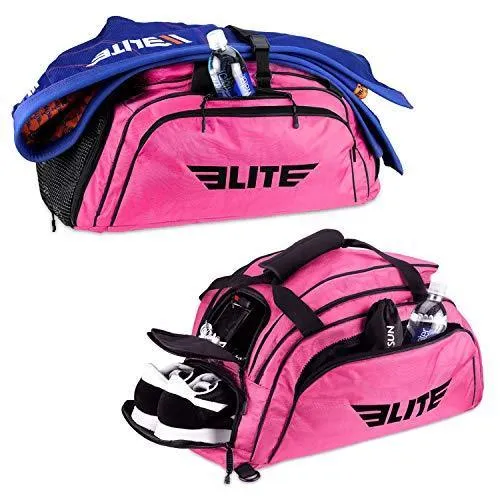 Elite Sports Boxing Gym Duffle Bag for MMA, BJJ, Jiu Jitsu Gear, Duffel Athletic Gym Backpack with Shoes Compartment