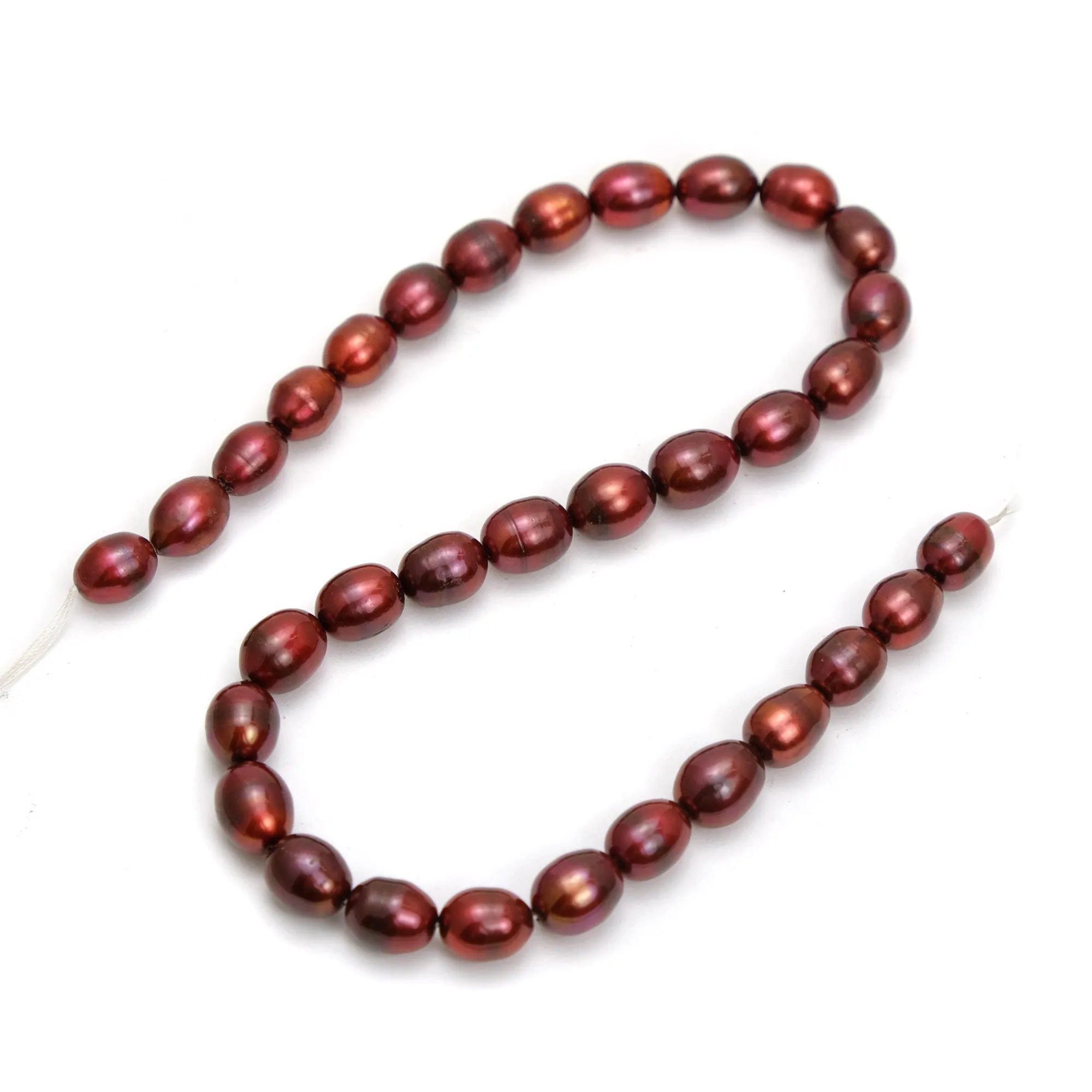 Ember Red Fresh Water Potato Pearl 10mm Strand #1