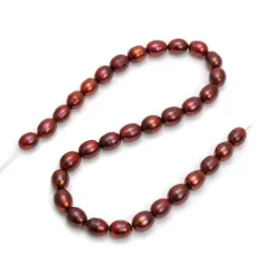 Ember Red Fresh Water Potato Pearl 10mm Strand #1
