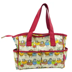 Emma Ball - Large Oilskin Bag - Sheep in Sweaters