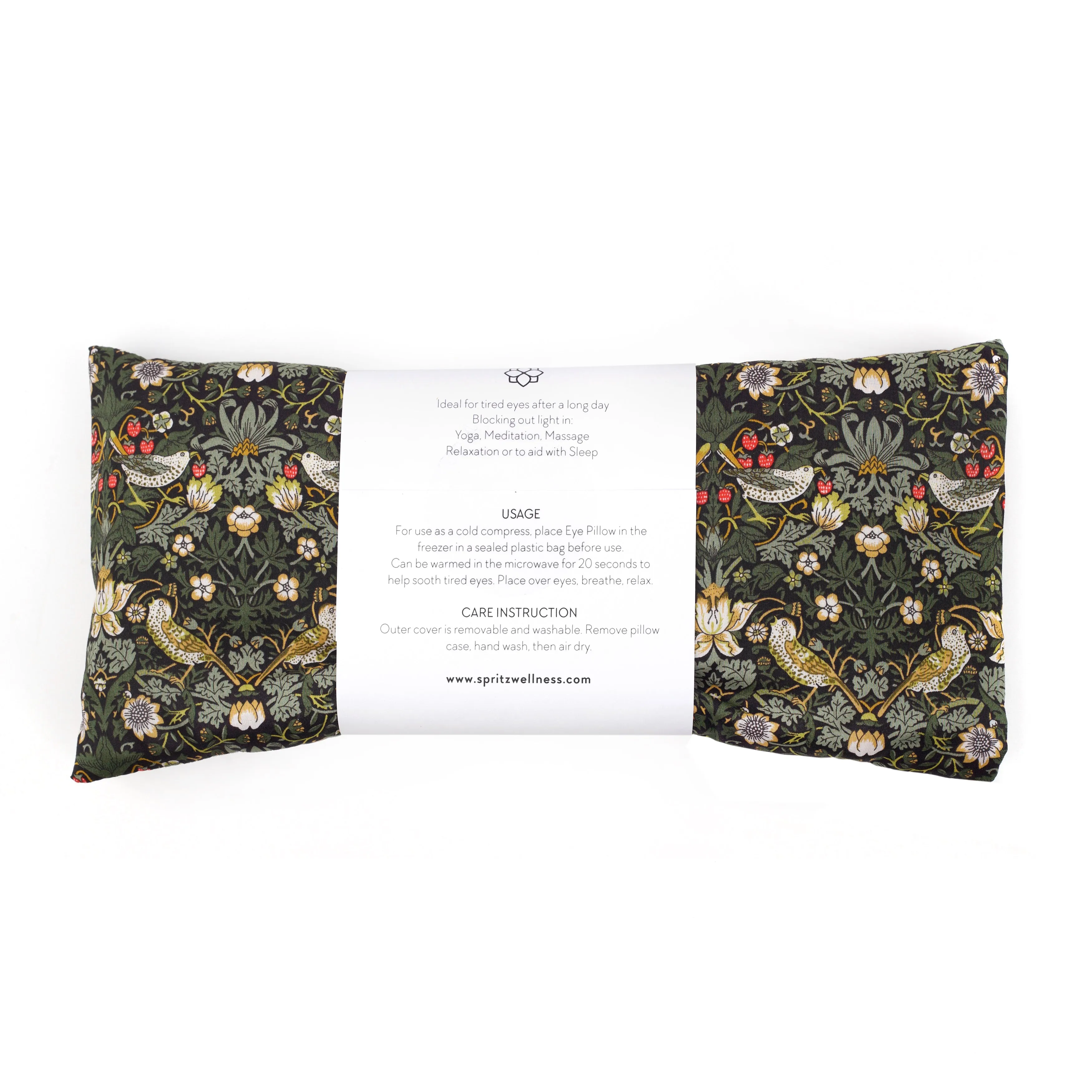 Eye Pillow - Strawberry Thief Dark Green
