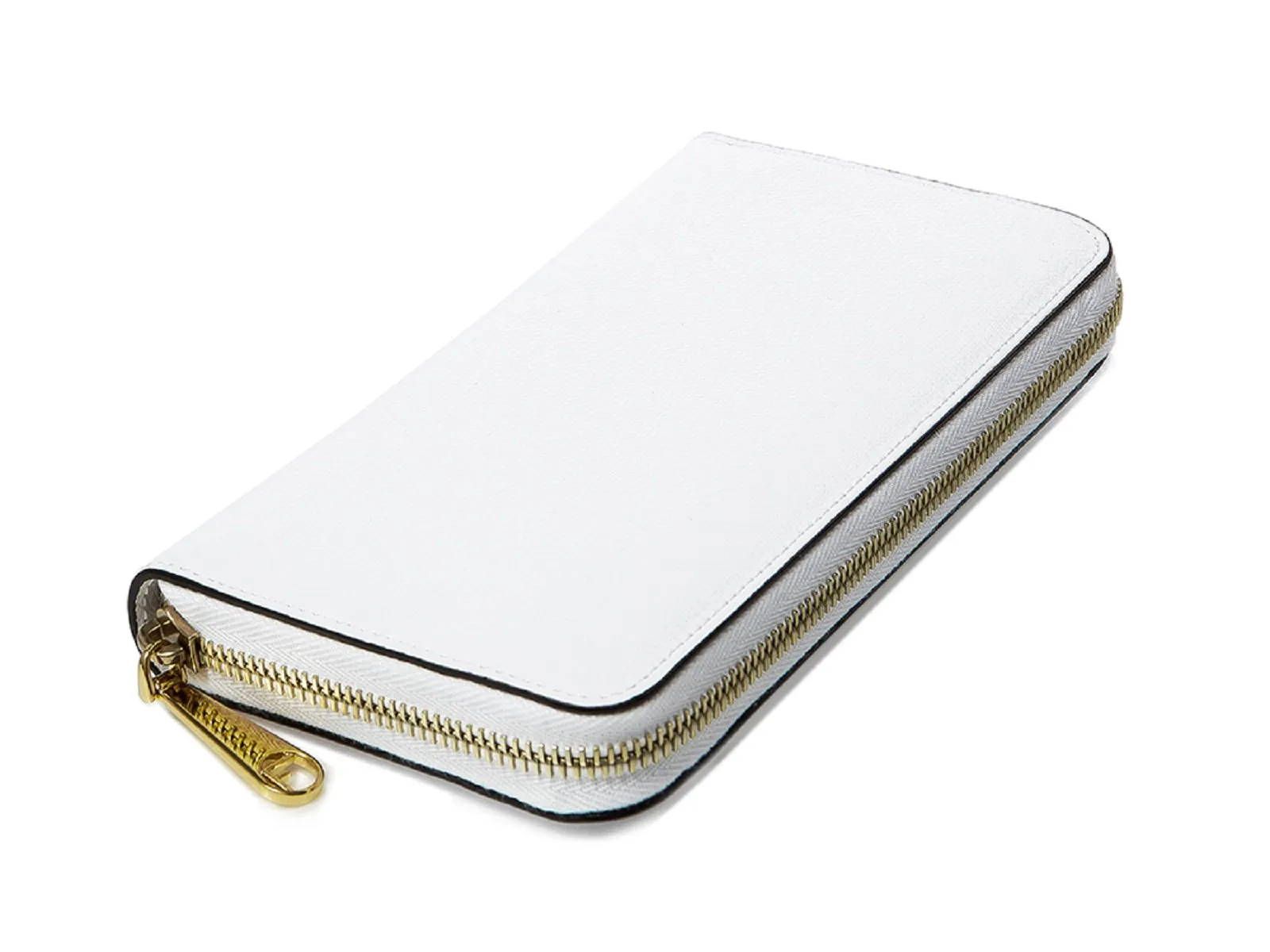 Fendi F Is Fendi White Calfskin Leather Zip Around Long Wallet 8M0299
