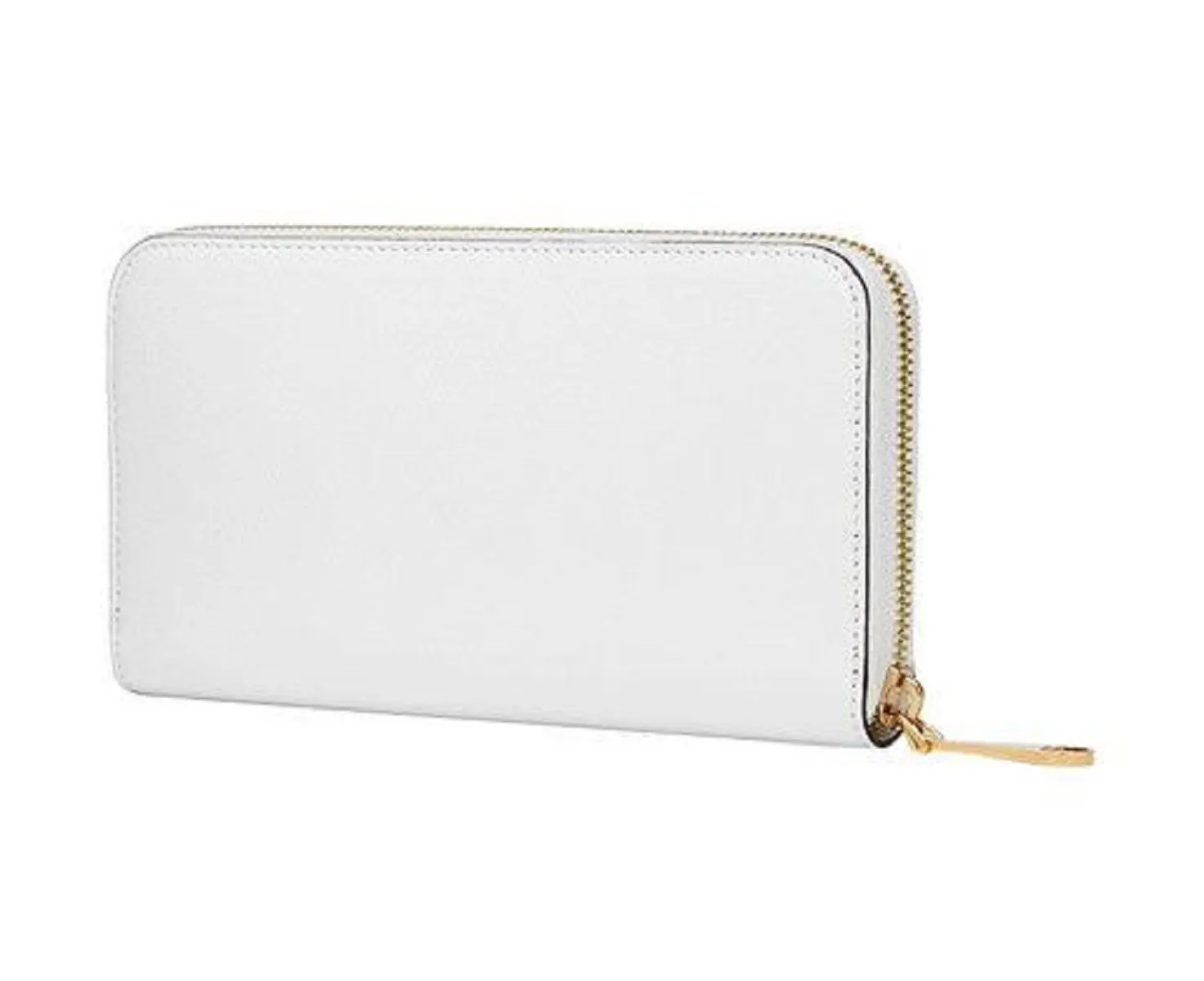 Fendi F Is Fendi White Calfskin Leather Zip Around Long Wallet 8M0299