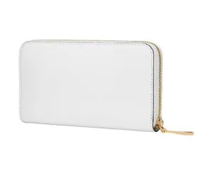 Fendi F Is Fendi White Calfskin Leather Zip Around Long Wallet 8M0299