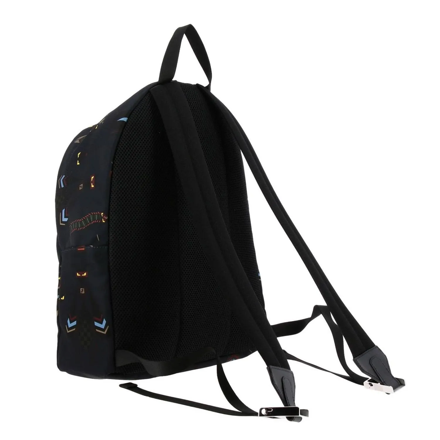 Fendi Super Bugs Navy Blue Nylon Backpack Bag 7VZ043