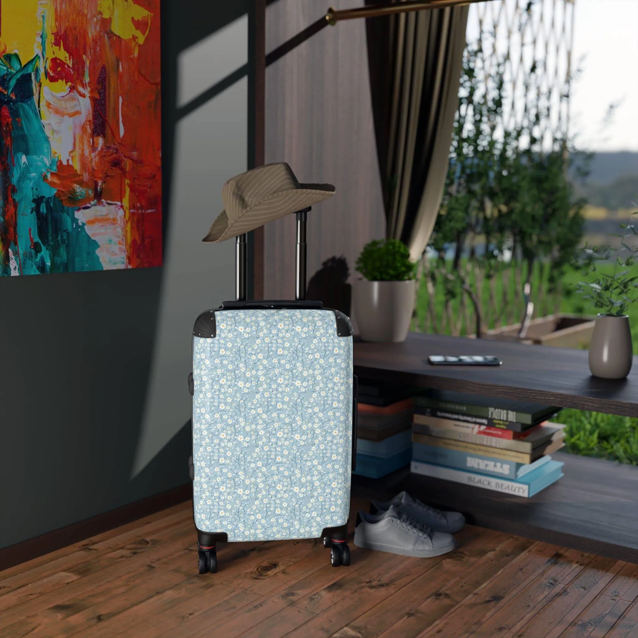 Floral Design Suitcase - Stylish Travel Luggage for Adventurers
