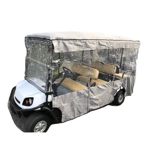Formosa Covers Premium Tight Weave Golf Cart Driving Enclosure 6 Seater Passenger EZGO 4   2 Bench - 119" L x 44" W x 63" H