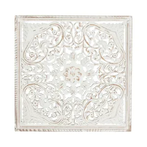 Frieze Square Hand Carved White Panel 90x90cm